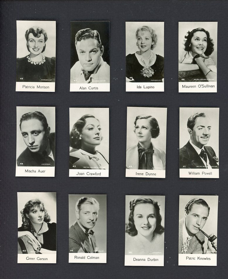 1940 Bridgewater Film Stars Series 8 Complete Set 549131