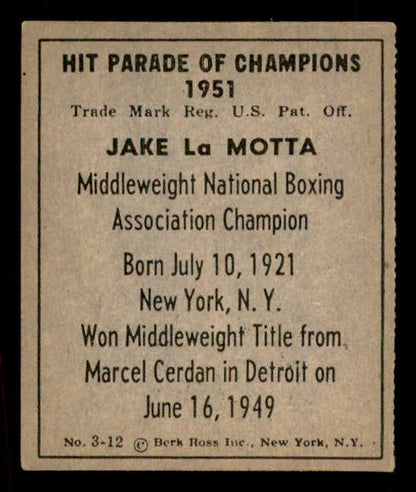 1951 Berk Ross #003-12 Jake Lamotta Boxer EX 549370