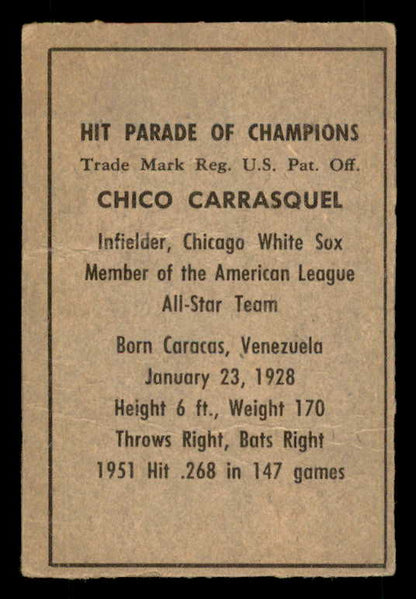 1952 Berk Ross Chico Carrasquel White Sox VG-EX 549385