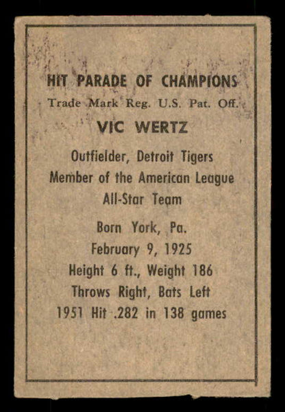 1952 Berk Ross Vic Wertz Tigers EX 549388
