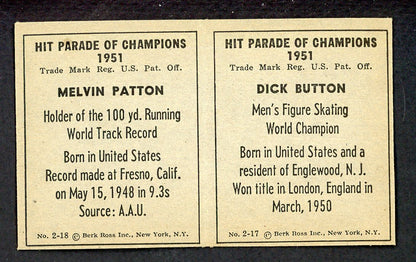 1951 Berk Ross Panel Dick Button Melvin Patton EX 549398