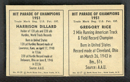 1951 Berk Ross Panel Greg Rice Harrison Dillard EX-MT 549409