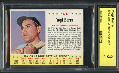 1963 Jello #017 Yogi Berra Yankees MBA 3 VG 549636