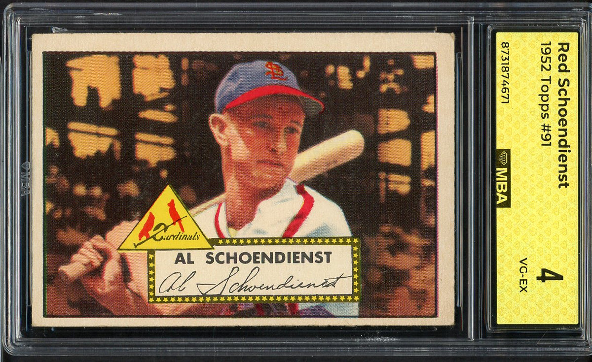1952 Topps Baseball #091 Red Schoendienst Cardinals MBA 4 VG-EX 549643