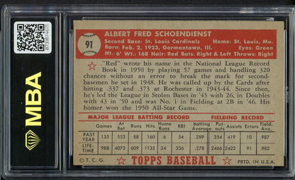 1952 Topps Baseball #091 Red Schoendienst Cardinals MBA 4 VG-EX 549643