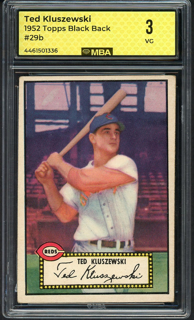 1952 Topps Baseball #026 Ted Kluszewski Reds MBA 3 VG Black 549669