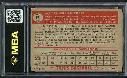 1952 Topps Baseball #098 Billy Pierce White Sox MBA 4 VG-EX 549671