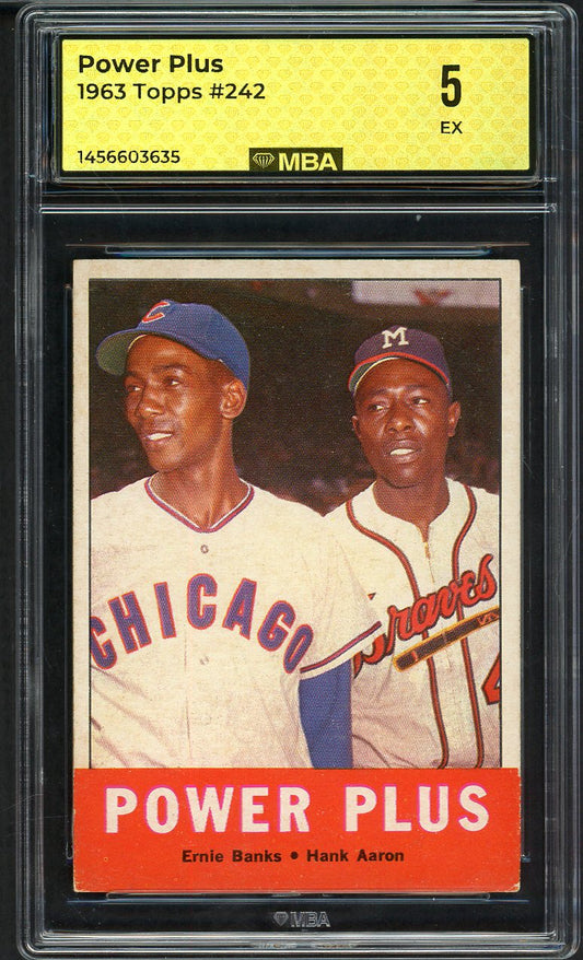 1963 Topps Baseball #242 Hank Aaron Ernie Banks MBA 5 EX 549686