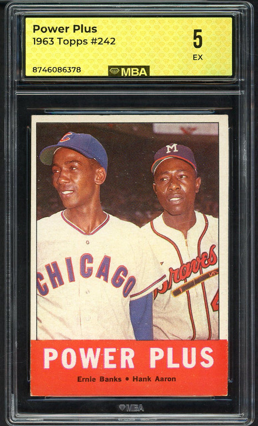 1963 Topps Baseball #242 Hank Aaron Ernie Banks MBA 5 EX 549698