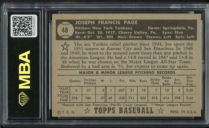 1952 Topps Baseball #048 Joe Page Yankees MBA 5 EX Black 549711
