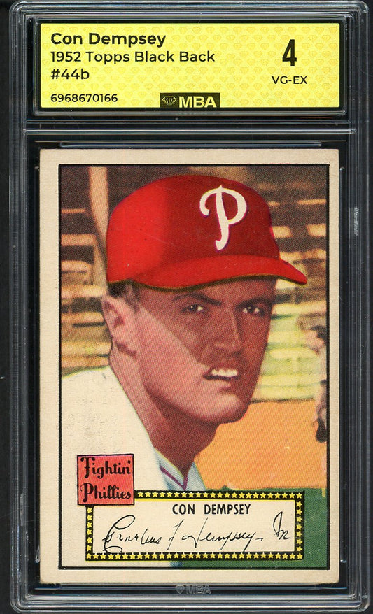 1952 Topps Baseball #044 Con Dempsey Phillies MBA 4 VG-EX Black 549718