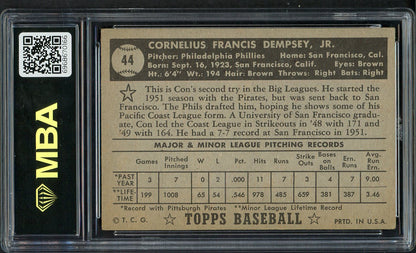 1952 Topps Baseball #044 Con Dempsey Phillies MBA 4 VG-EX Black 549718