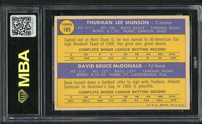 1970 Topps Baseball #189 Thurman Munson Yankees MBA 4.5 VG-EX+ 549732