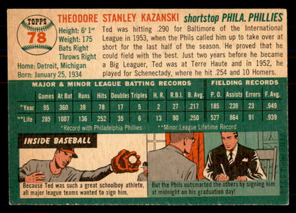 1954 Topps Baseball #078 Ted Kazanski Phillies NR-MT 549804