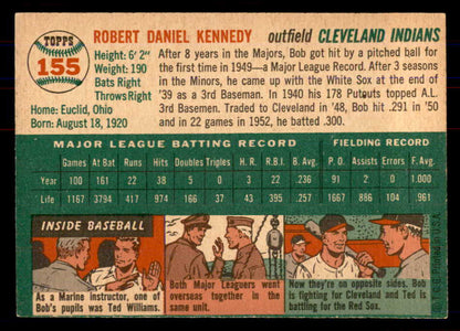 1954 Topps Baseball #155 Bob Kennedy Indians NR-MT 549822