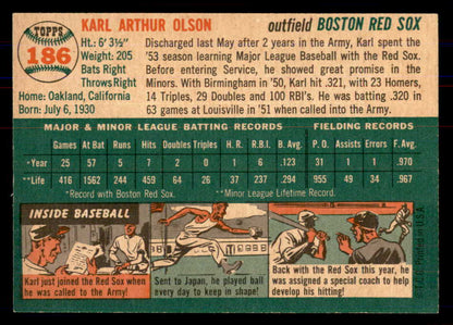1954 Topps Baseball #186 Karl Olson Red Sox NR-MT 549829