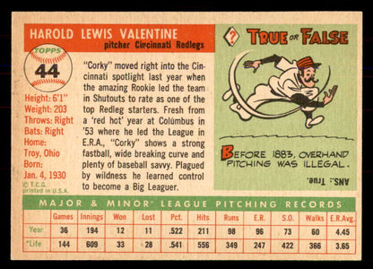 1955 Topps Baseball #044 Corky Valentine Reds NR-MT 549867
