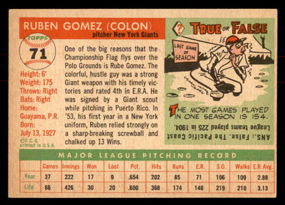 1955 Topps Baseball #071 Ruben Gomez Giants NR-MT 549872