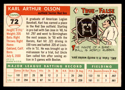1955 Topps Baseball #072 Karl Olson Red Sox NR-MT 549873