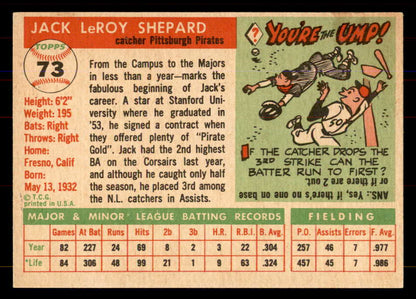 1955 Topps Baseball #073 Jack Shepard Pirates NR-MT 549874
