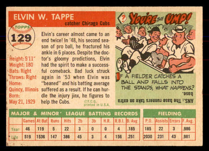 1955 Topps Baseball #129 Elvin Tappe Cubs NR-MT 549895
