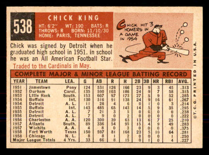 1959 Topps Baseball #538 Chick King Cubs NR-MT 549990