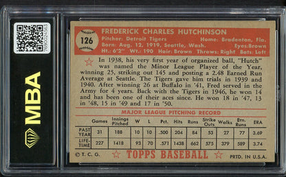 1952 Topps Baseball #126 Fred Hutchinson Tigers MBA 5 EX 550017