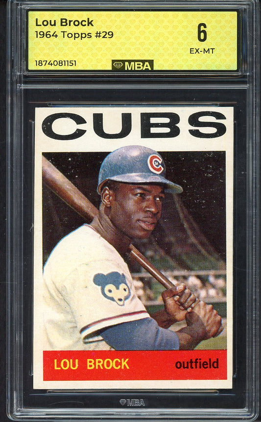 1964 Topps Baseball #029 Lou Brock Cubs MBA 6 EX-MT 550041