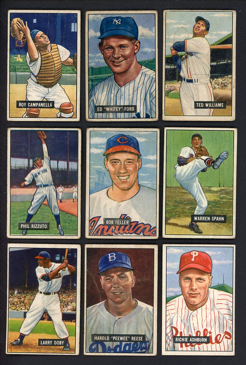 1951 Bowman Baseball Near Set (-3) VG Williams Ford Feller 550053