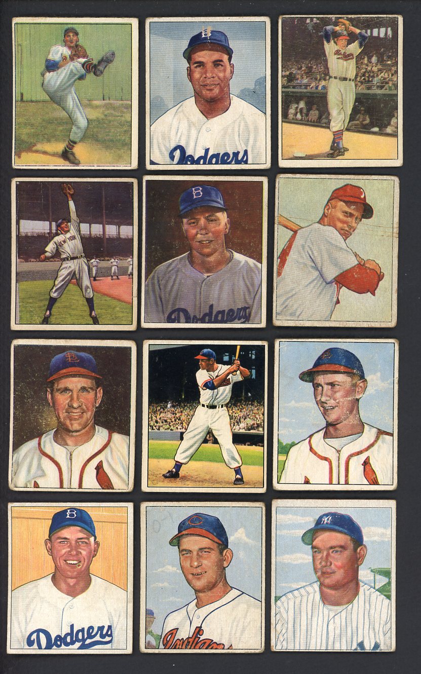 1950 Bowman Baseball Near Set (-2) VG+ Spahn Berra Feller 550054