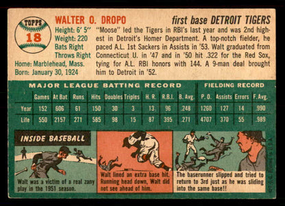1954 Topps Baseball #018 Walt Dropo Tigers EX-MT 550114