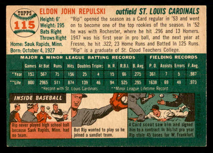 1954 Topps Baseball #115 Rip Repulski Cardinals EX-MT 550129