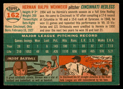 1954 Topps Baseball #162 Herman Wehmeier Reds EX-MT 550147