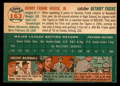 1954 Topps Baseball #163 Frank House Tigers EX-MT 550148