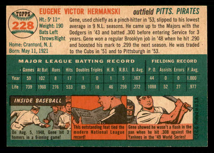 1954 Topps Baseball #228 Gene Hermanski Pirates EX-MT 550164