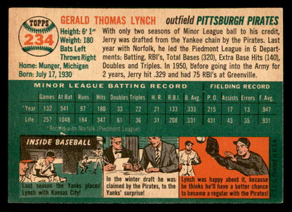 1954 Topps Baseball #234 Jerry Lynch Pirates EX-MT 550168
