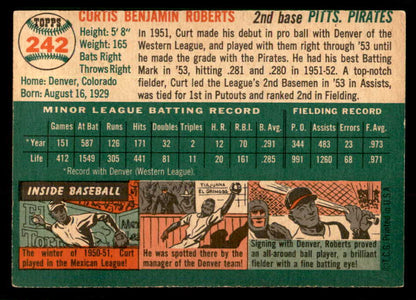 1954 Topps Baseball #242 Curt Roberts Pirates EX-MT 550174