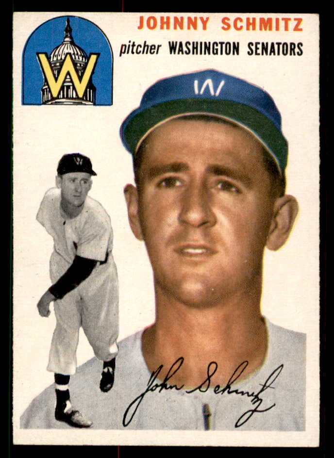 1954 Topps Baseball #033 Johnny Schmitz Senators EX-MT 550182