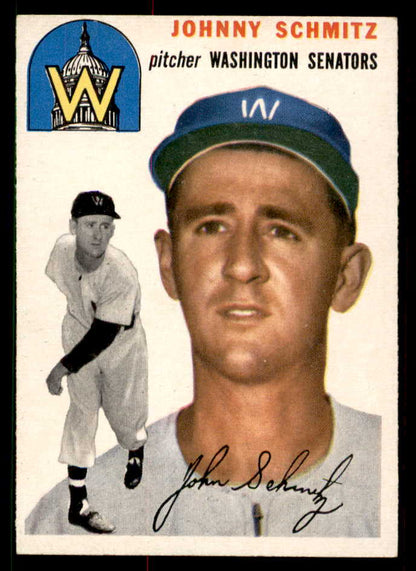 1954 Topps Baseball #033 Johnny Schmitz Senators EX-MT 550182