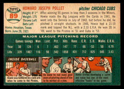1954 Topps Baseball #089 Howie Pollet Cubs EX-MT 550210