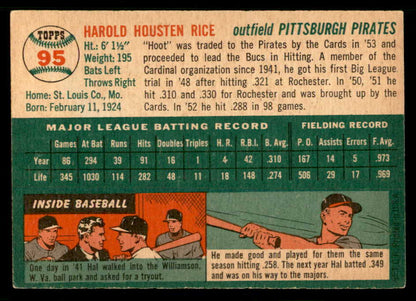 1954 Topps Baseball #095 Hal Rice Pirates EX-MT 550212