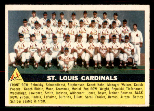1956 Topps Baseball #134 St. Louis Cardinals Team EX-MT Gray 550219