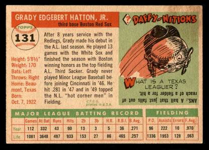 1955 Topps Baseball #131 Grady Hatton Red Sox EX-MT 550229