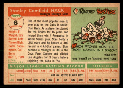 1955 Topps Baseball #006 Stan Hack Cubs EX-MT 550238
