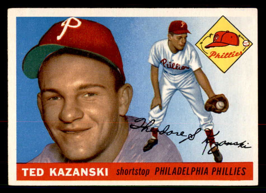 1955 Topps Baseball #046 Ted Kazanski Phillies EX-MT 550241