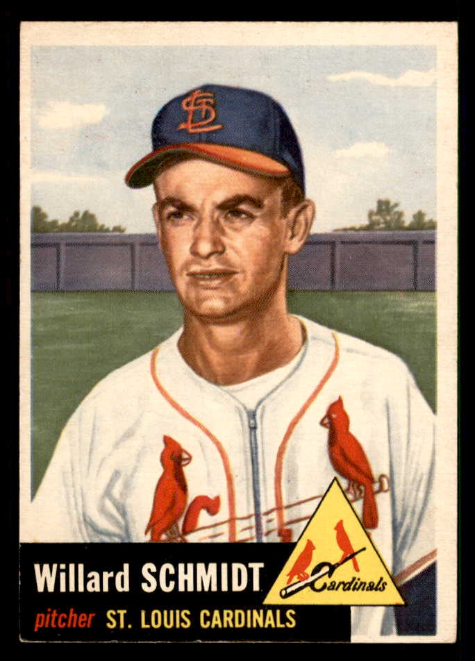 1953 Topps Baseball #168 Willard Schmidt Cardinals EX-MT 550261