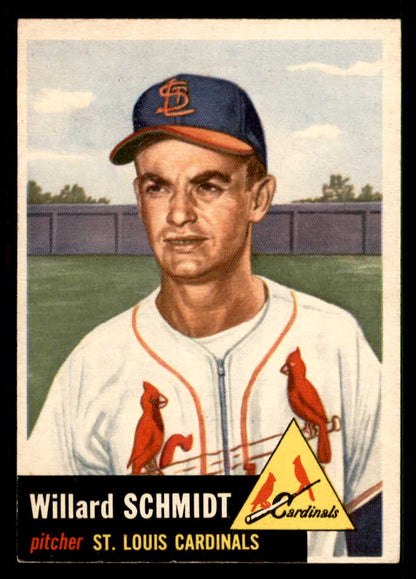 1953 Topps Baseball #168 Willard Schmidt Cardinals EX-MT 550261