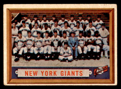 1957 Topps Baseball #317 New York Giants Team VG 550326