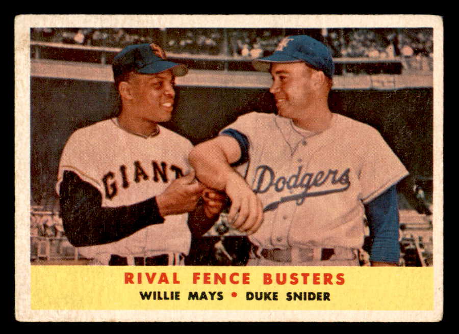 1958 Topps Baseball #436 Willie Mays Duke Snider VG 550333