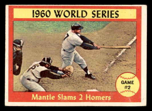 1961 Topps Baseball #307 World Series Game 2 Mickey Mantle VG-EX 550354